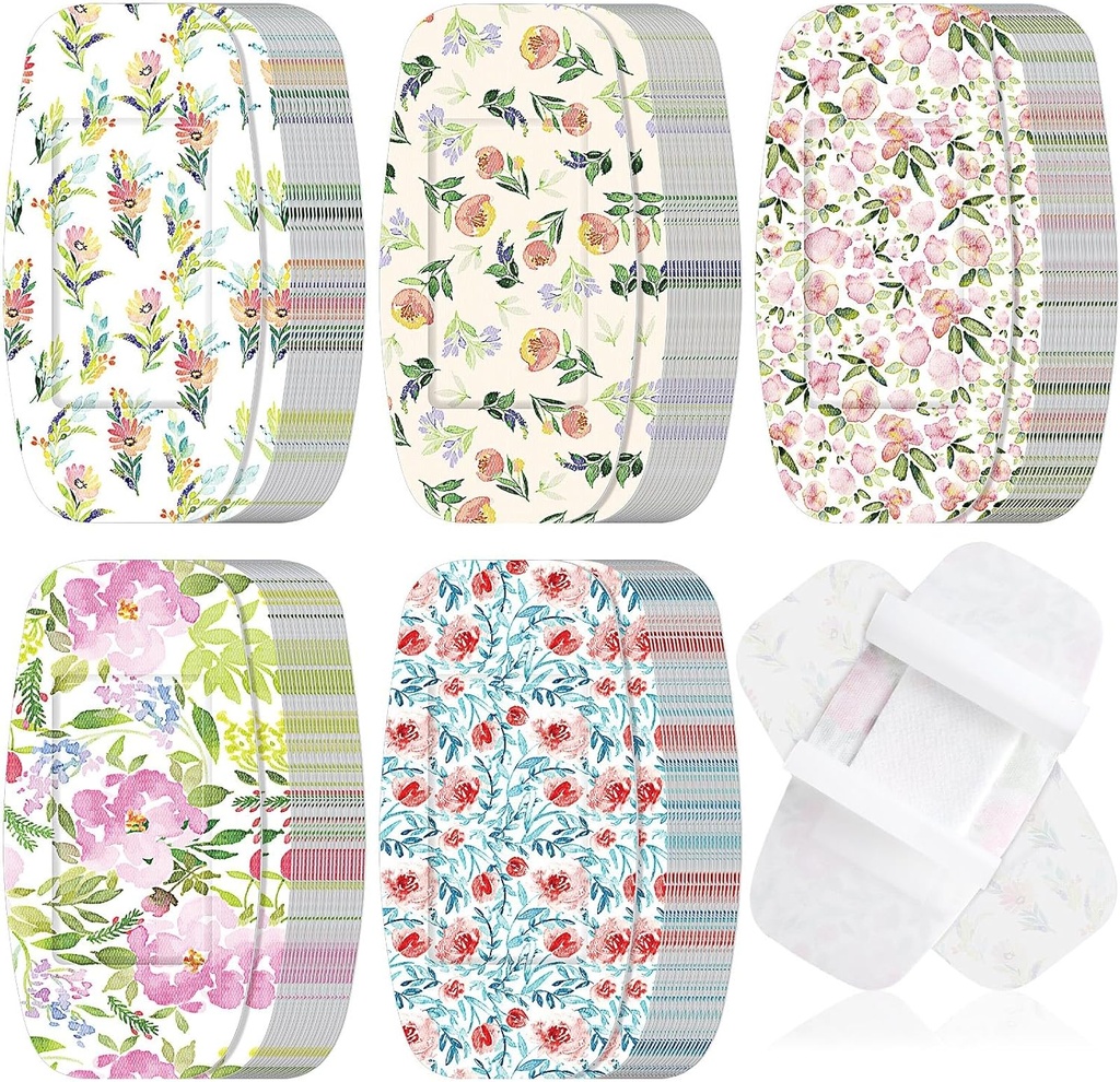 Sinmoe 100 PCの大きい包帯2 x 4インチの乳液の自由な大きい付着力の花の傷の心配の心配および保護傷のための適用範囲が広い生地の包帯