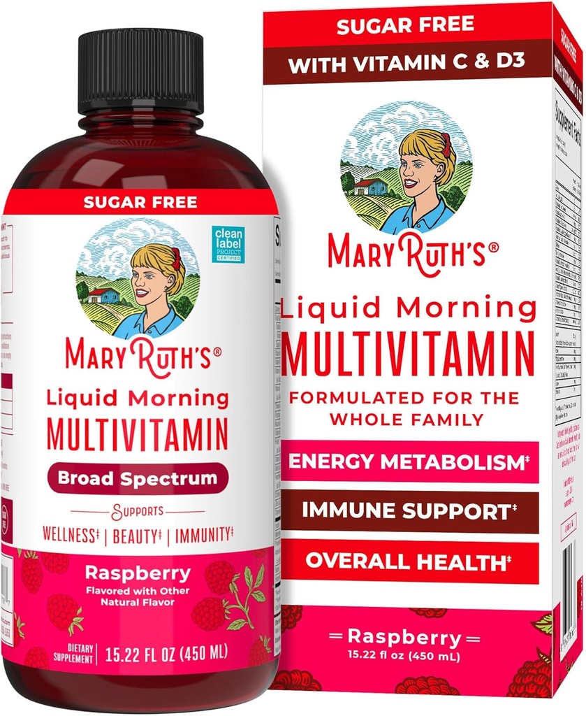 女性向けMaryRuth Organic Multivitamin、メンズ&キッズ | 液体モーニングマルチビタミン | ビタミンA C D E B6 B12 ビオチン亜鉛 | 美 | ヴィーガン | GMO非GMO | グルテンフリー | 15 サービング