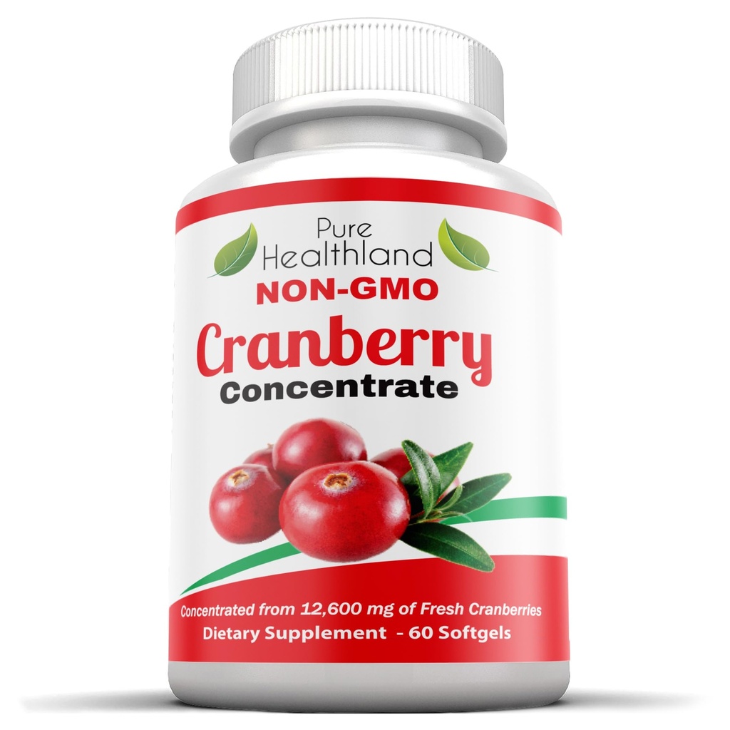 非GMOクランベリーは12,600mgから濃縮 - トリプル強度Softgels - 簡単に男性と女性のための丸薬を飲みます, 1ボトル