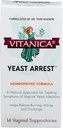 Vitanica Yeast Arrest, Homeopathic Vaginal Suppositories, for Yeast Infection Symptoms, Relieves Burning, Itching & Discharge, with Boric Acid, Tea Tree Oil & Probiotics, Vegan (Yeast Arrest, 14)
