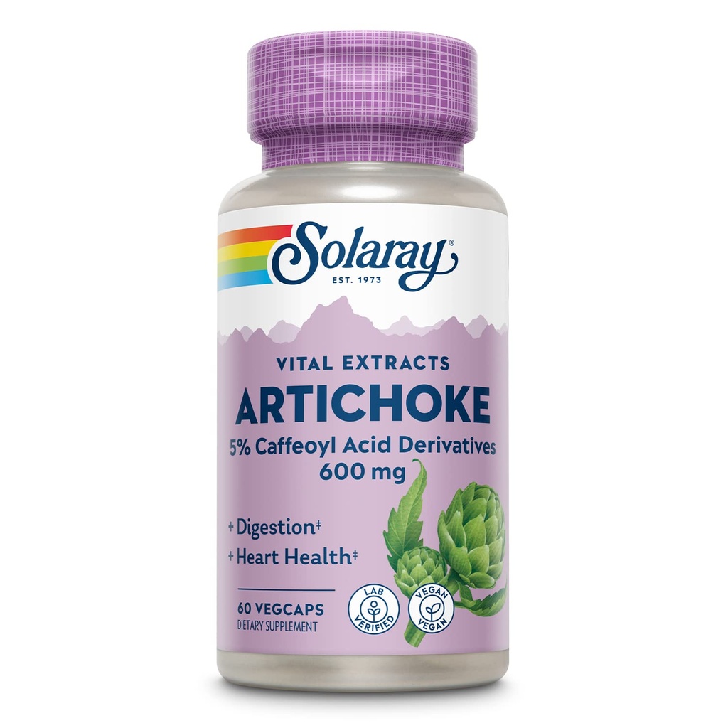 SOLARAY アーティチョーク リーフエキス 600mg | 保証効力 | 健康な肝臓・胆嚢・消化機能サポート | ラボ検証 | 60 VegCaps