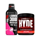PROSUPPS L-カルニチン3000興奮剤フリー液体ショット(ドラゴンフルーツ)とハイドシグネチャーシリーズプレワークアウトエナジーパウダードリンク(フルーツパンチ)バンドル