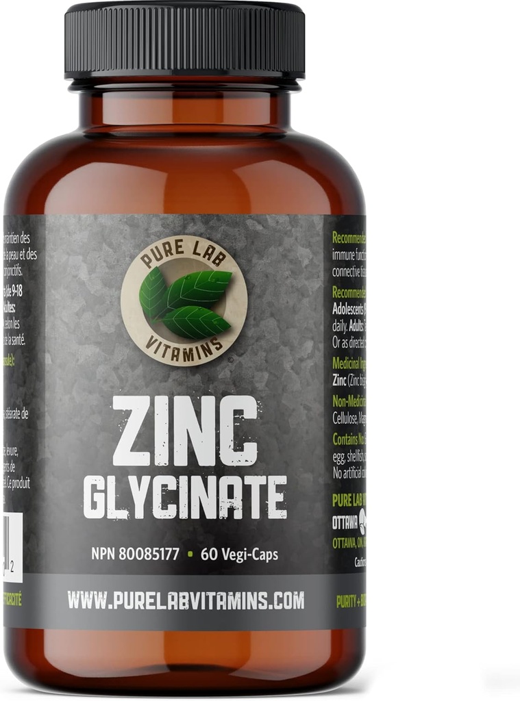 亜鉛Glycinate 23のmgの補足-純粋な実験室のビタミンによる60のビーガン帽子-健康な皮及び釘のためのアミノ酸の塩-サポート免疫システム、前立腺、視野-カナダで作られる
