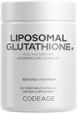Codeage Liposomal Glutathione 1000 mg Supplement, High-Potency Reduced L-Glutathione - Liposomal Delivery - Phospholipids - Non-GMO, Gluten-Free - 60 Capsules