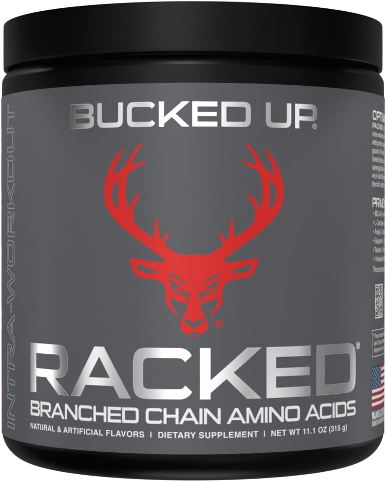 Bucked Up- BCAA RACKEDTM ブランチチェーンアミノ酸 | L-カルニチン、アセチルL-カルニチン、GBB | ポストワークアウトの回復、プロテイン合成、リーンマッスル BCAA を感じることができる! 30 サービング(ブロッドラーズ)
