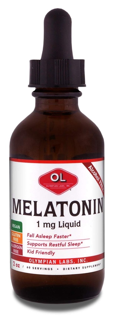 Olympian の実験室の液体の Melatonin 1mg の 2 の Ounce の落下自然な睡眠、アルコールは放します