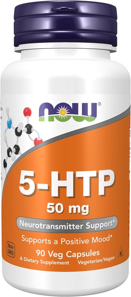 NOWフーズサプリメント、5-HTP(5-ヒドロキシトリプトファン)50mg、Neurotransmitterサポート*、90ベジーカプセル