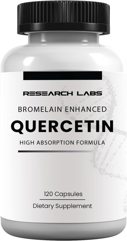 研究Labs QuercsalisTM Quercetin w/Bromelain、120 Vegカプセル。 高い吸収の方式。 心臓の健康、免疫、防眩健康を支えて下さい