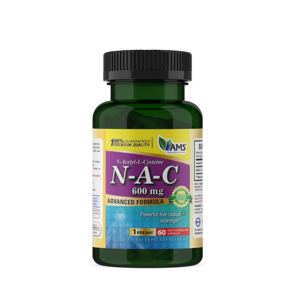 米国薬と科学 NAC 600 mg – 肺の健康と免疫サポートのための NAC サプリメント, 肝臓サポート & 抗酸化剤 – N アセチル-Cysteine – 60 カプセル (パッケージ 1)