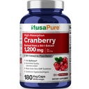NusaPureクランベリー 60,000 mg 180ベジーキャップ(バイオパリン、非GMO、ビーガン)