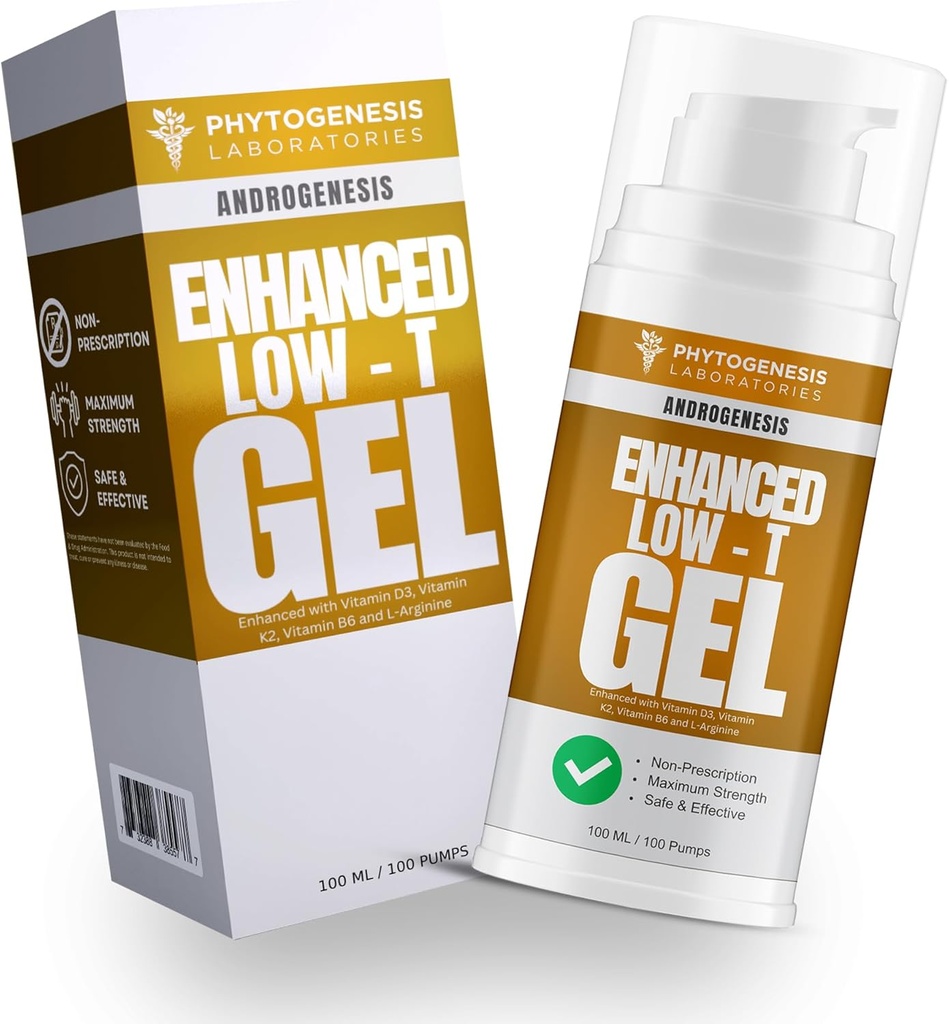 強化フォーミュラ - 低Tサポートゲル - 男性のためのTブースター - 筋肉回復、エネルギーブースター、健康な老化 - ビタミンD3、K2、B6、L-アルギニンで今すぐ