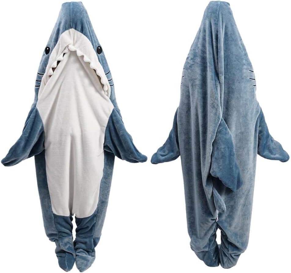Shark Blanket Hoodie Onesie, Shark Onesie Adult, Shark Sleeping Bag for Adult (XXL)