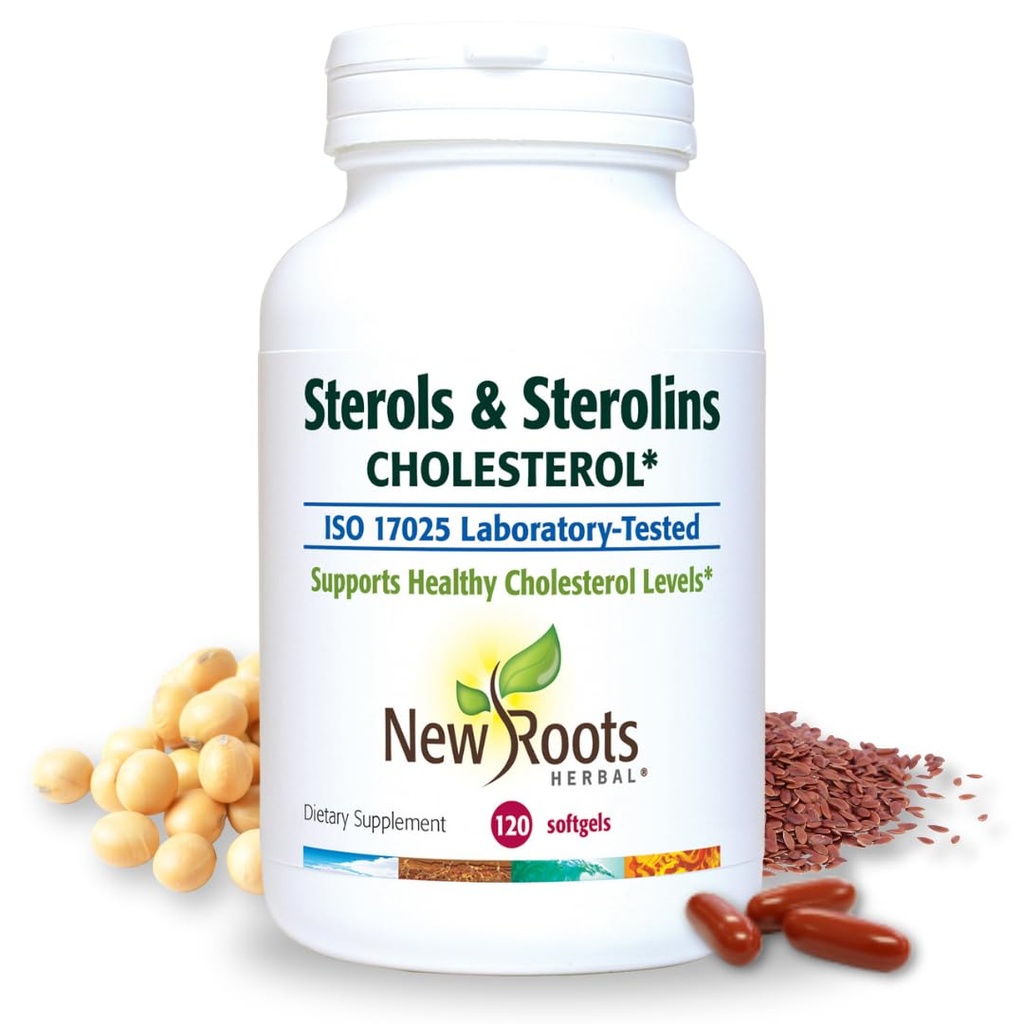 新しいROOTS エルバル植物ステロールとステロリンは、有機亜麻仁のサプリメント | オメガ-3s(120 Softgels)のソースとコレステロールのサポートのためのスタノルまたはフィトステロール