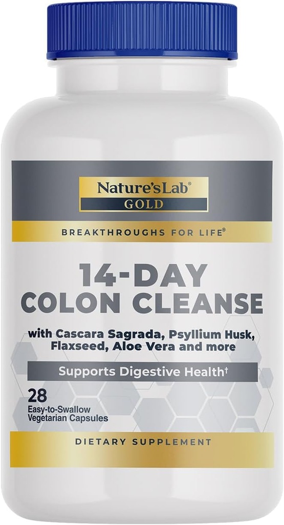 Nature's Lab Gold 14 Day Colon Cleanse* - プロバイオティクス、繊維、フラボノイド、植物エキスのブレンド - 28 Ct(14日の供給)