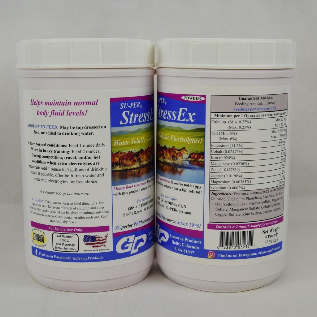 SU-PER の馬の電解物の補足 - 正常なボディ液体のレベルを維持して下さい - 水素化のための電解物補充 - 4 ポンド、2 パック