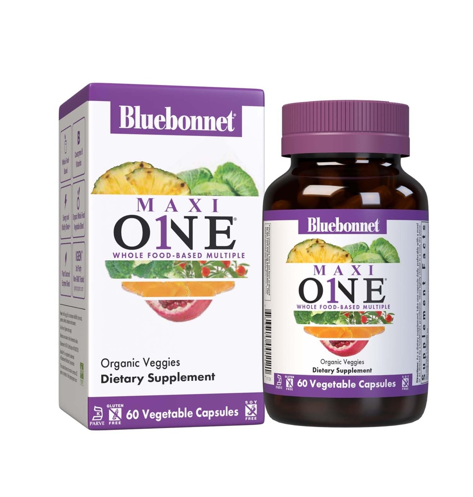 Bluebonnet栄養Maxi 1(鉄と)、全食品の複数の、酵素、エネルギー、Vitality、グルテン&酪農場&大豆無料、コーシャ、ベジタリアンフレンドリー、非GMO、2ヶ月の供給、ベージュ、60カウント