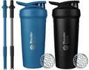 BlenderBottle Strada シェーカー カップ シリコン ストロース, (2 24 オンス ボトルと 2 ストロース)