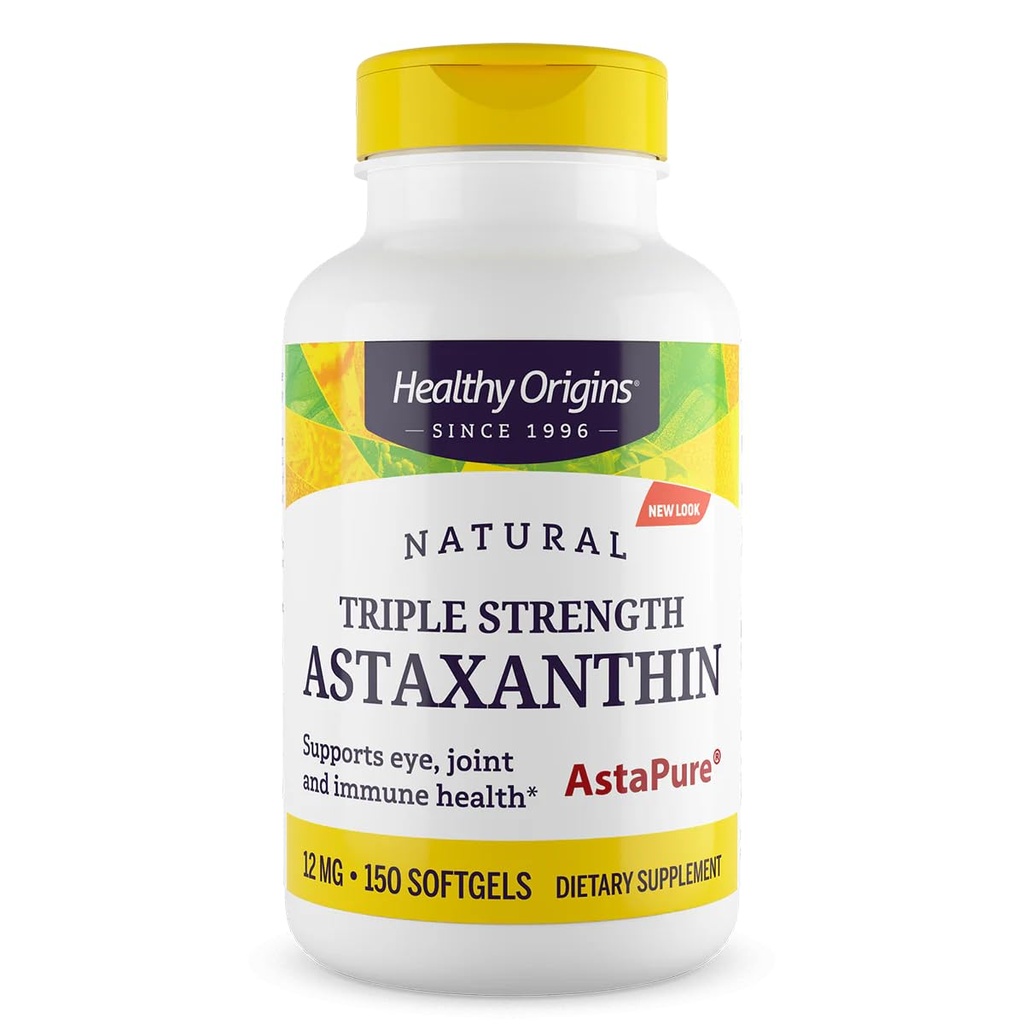健康な起源のアスタキサンチン12のmg (自然な、アステラス、三重強さ、非GMO、グルテンフリー、目のサポート、共同サポート、免疫サポート)、150 Softgels