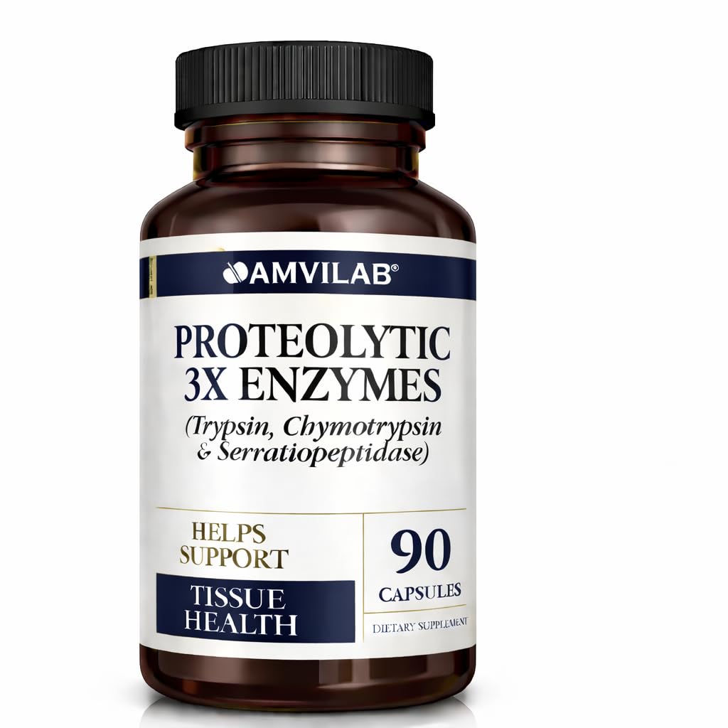 Proteolytic酵素3X - トリプシン、Cymotrypsin&Serrapeptidase - 組織の傷害から浮腫と刺激を減らす - ボディウェルネスと回復をサポート - サプリメント - 90カプセル