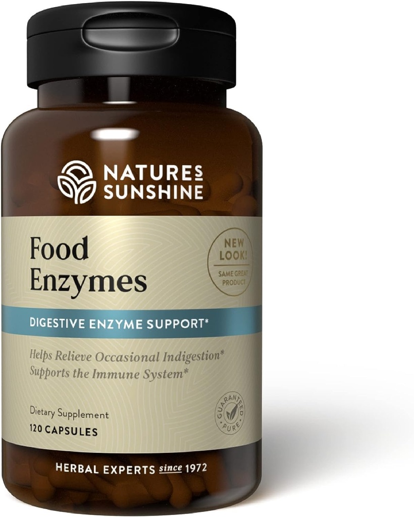 Nature's Sunshine Food Enzymes - Gut HealthのPrebioticsとProbioticsの消化器的サポート - 消化器内消化器の健康とOccasional Indigestionからの救済のための消化酵素サプリメント