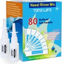 TONELIFE 80 カウントサリン ケア補充 +2 鼻スプレーヤー - ナサル ソルト 2.7g 各ポーチ | 補充キット | 80 バッファリング ソルト パケット | 300ml 500ml シンス リンス キット 鼻水 ボトル