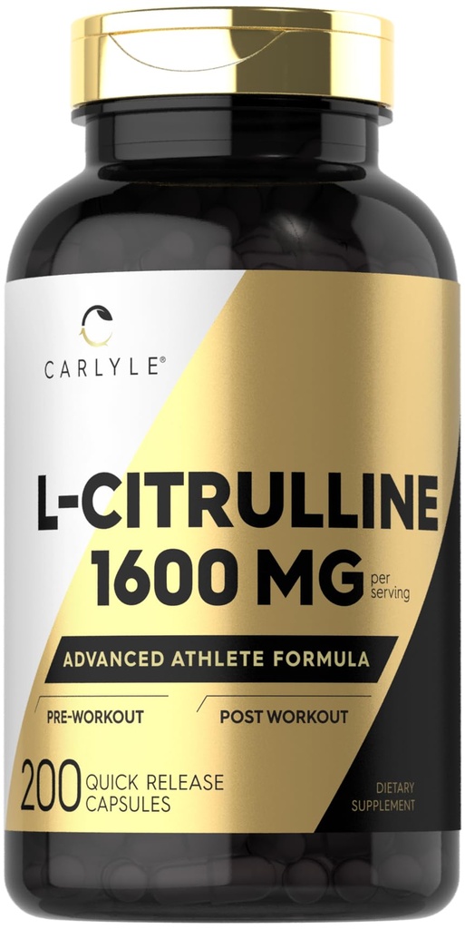 カーライル L シトルリン サプリメント | 1600mg | 200 パウダー カプセル | 男性用・女性用 | アドバンスト アツレ フォーミュラ | 非GMO・グルテンフリー