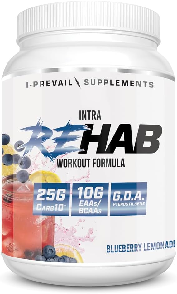 Rehab の高性能の Intraworkout の方式 10g BCAA 及び EAA – Carb10 | 回復及び水和を高めて下さい | Keto の友好的 | 25 のサービング(ブルーベリーのLemonade、25 のサービング)