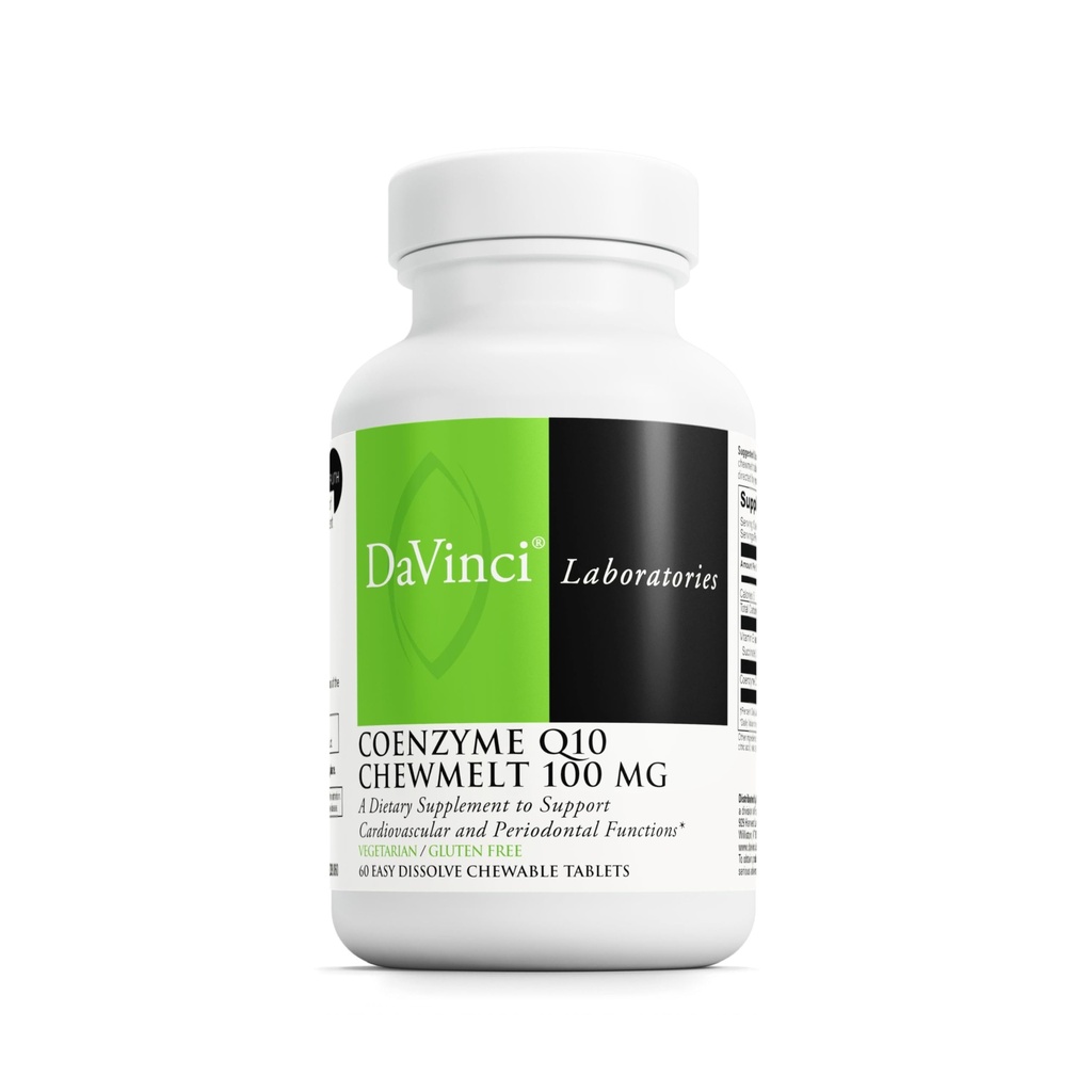 DAVINCI Labs Coenzyme Q10 Chewmelt 100mg - ビタミンE&CoQ10* - 60のChewableタブレットと肝臓、心臓の健康及び多くを支えて下さい