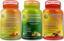 完全な植物ベースの抗酸化剤&免疫サポートバンドル - リポソームビタミンC 1500mg + リポソームグルタチオン500mg + Bromelain、亜鉛&ビタミンCとケルセチン - ビーガン、強化吸収式