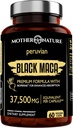 Black Maca Root 50:1 Extract 37,500mg – 60 Capsules Organic Peruvian Maca Peruana Supplement for Men | High Potency Energy, Mood & Performance Support | Vegan, Non-GMO