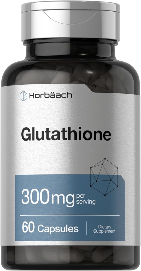 Horbaach Glutathione Supplement | 300mg | 60 Capsules | Non-GMO &amp; Gluten Free | Reduced Form