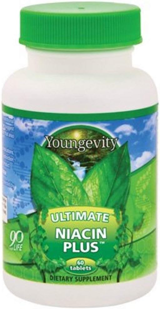 Youngevity Ultimate Niacin PlusTM - Arjuna Bark、Hawthorn Berry、Nattokinase - 60錠(パッケージ1)