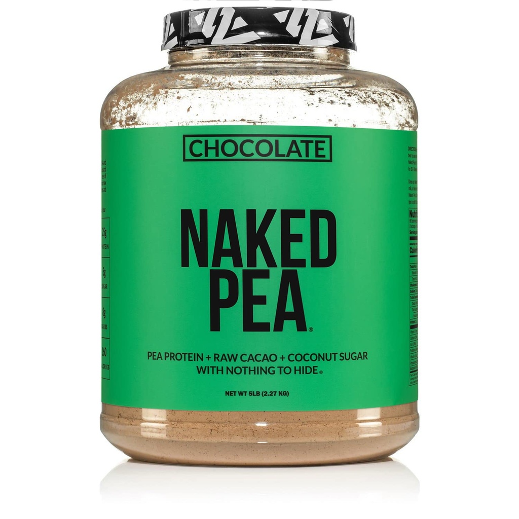 NAKED栄養チョコレートピープロテインアイソレート - 5Lbバルク、NSF認定、植物ベースの、ベジタリアン&ビーガンタンパク質。 消化しやすい、非GMO、グルテンフリー、乳液フリー、大豆フリー