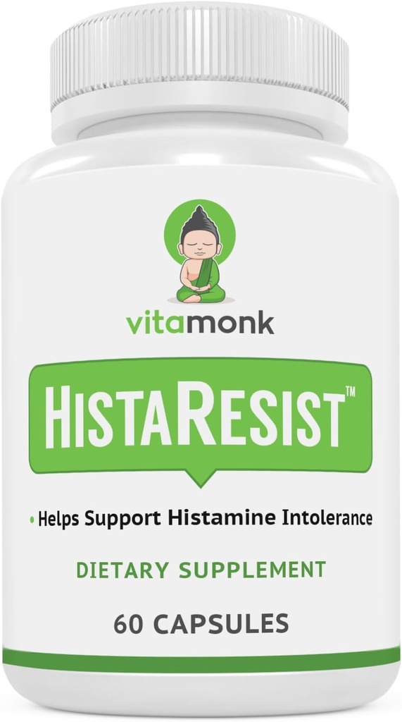 ヒスタミン耐性のためのVitaMonkヒスタミンブロッカー - HistaResist - DAO酵素サプリメントは、スムーズな消化のためのシールドヒスタミンを助けるためにダイアミンオキシダーゼの最適用量 - 60カプセル