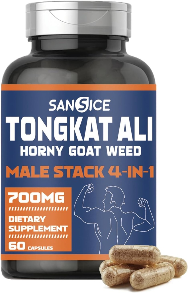 ホルモン、エネルギー、強さ(60カプセル)のためのVitality-Tongkat AliのエキスのためのTongkat Aliの補足の男性のためのHornyのGoatの雑草のカプセルのためのHornyのGoatの雑草のカプセルのためのTongkatのアリのエキス