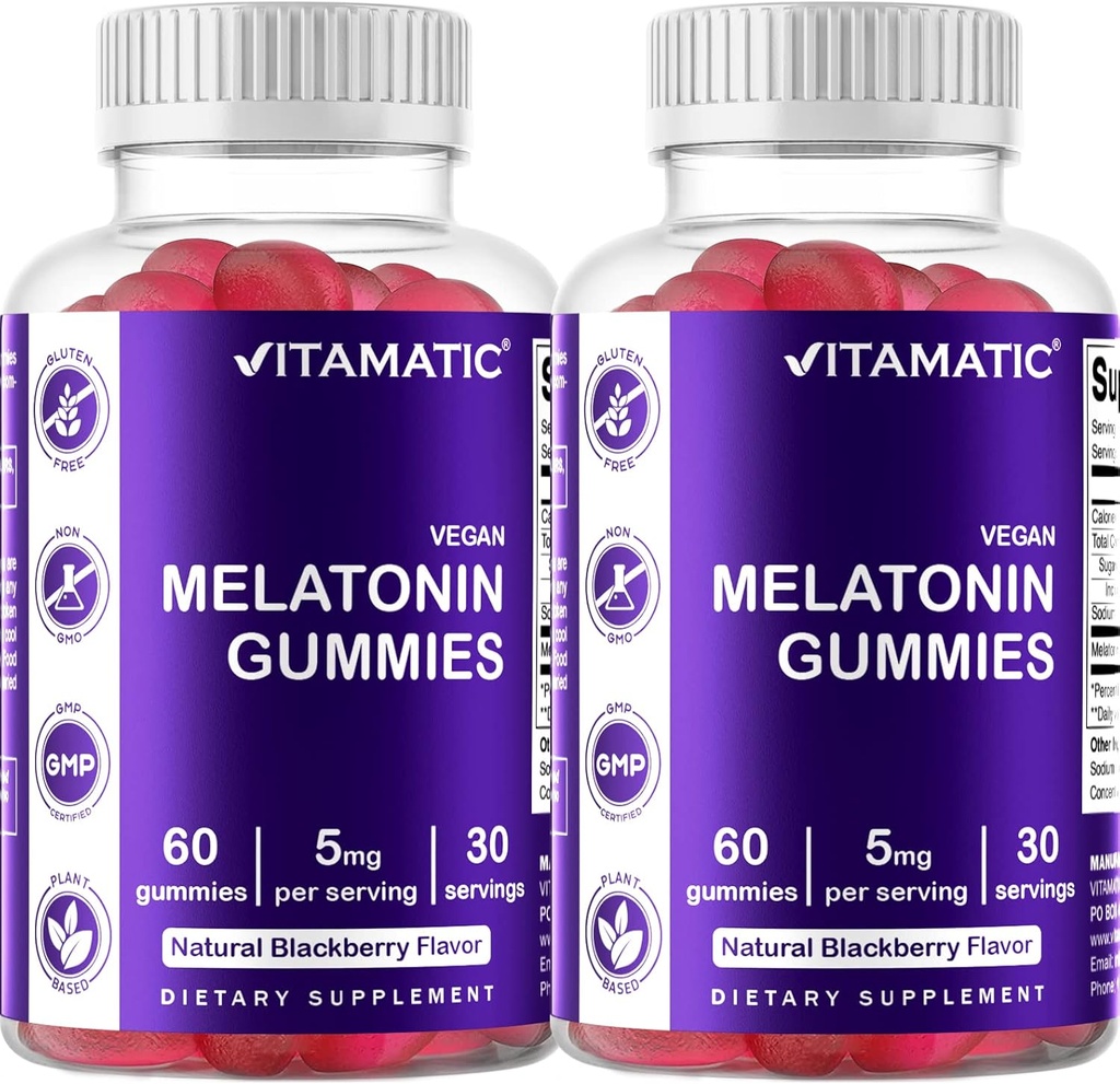 Vitamatic の Melatonin のグミ - (2.5 の mg 5 の mg 及び 10 の mg の線量) - 60 の計算それぞれ- (2 のパック)