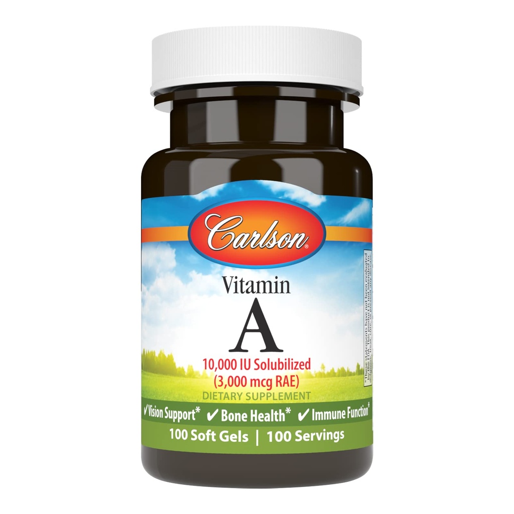 カールソン - ビタミンA溶融、10000 IU(3000 mcg RAE)、水溶性、ビジョン健康、100 Softgels