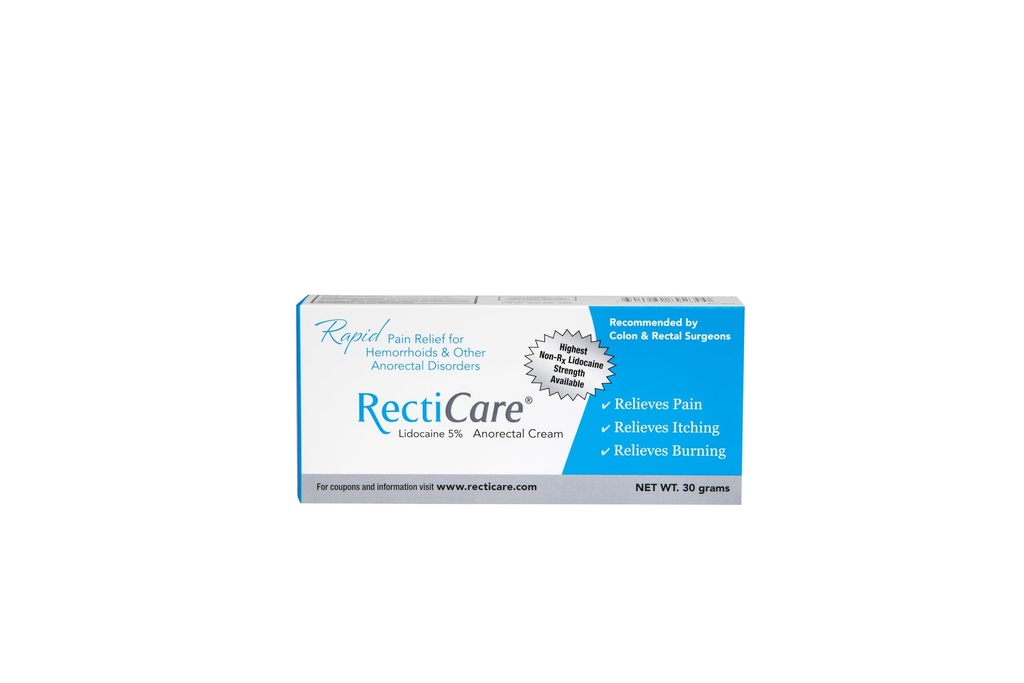Recticare の Anorectal リドカイン 5% のクリーム: Hemorrhoids の処置のための Topical Numbing のクリーム及び他の Anorectal Disorders - 30g の管