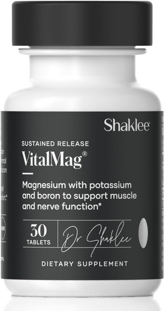 Shaklee -Sustained Release VitalMag - 神経、筋肉、および心臓の健康のためのマグネシウムサプリメント - カリウム&ボロンブレンド - 心臓血管の健康をサポート - 簡単な消化 - 30錠