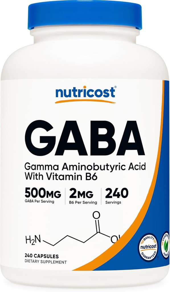 Nutricost GABA (GammaのAminobutyricの酸) + ビタミンB6のサービングごとの500mg、240のカプセル