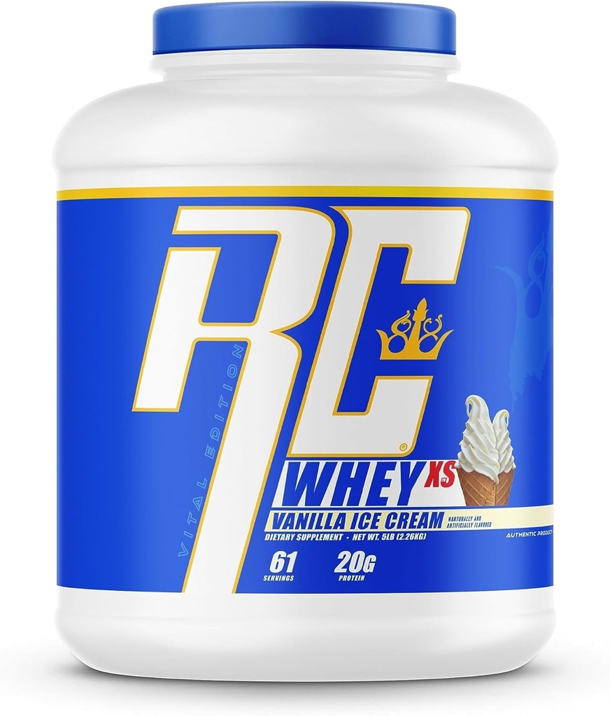 Ronnie ColemanのWhey XSのWheyの蛋白質の粉のバニラのアイス クリーム61のサービング– 20gのWheyはBCAAs、EAAs及びグルタミンと蛋白質の粉を隔離します-筋肉成長及び回復のための低い砂糖の補足