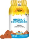 Country Life Omega-3 Honey Gummies – Cardiovascular & Brain Health Support – Non-GMO, Certified Gluten Free – Naturally Sweetened – 60 Gummies
