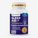 WELMATE - 夜間睡眠補助金 - Doxylamineの琥珀酸塩25のmg - 成人及び子供のための12 + - 200のタブレット