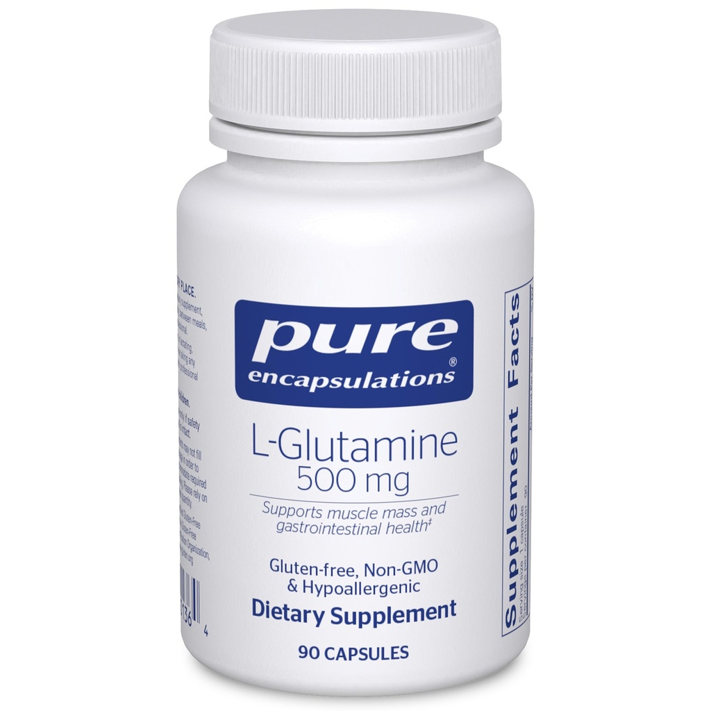 純粋なカプセル封入L-グルタミン500mg - 免疫および消化管サポート、腸の健康およびライニング、代謝および筋肉サポートのためのサプリメント* - フリーフォームL-グルタミン- 90カプセル