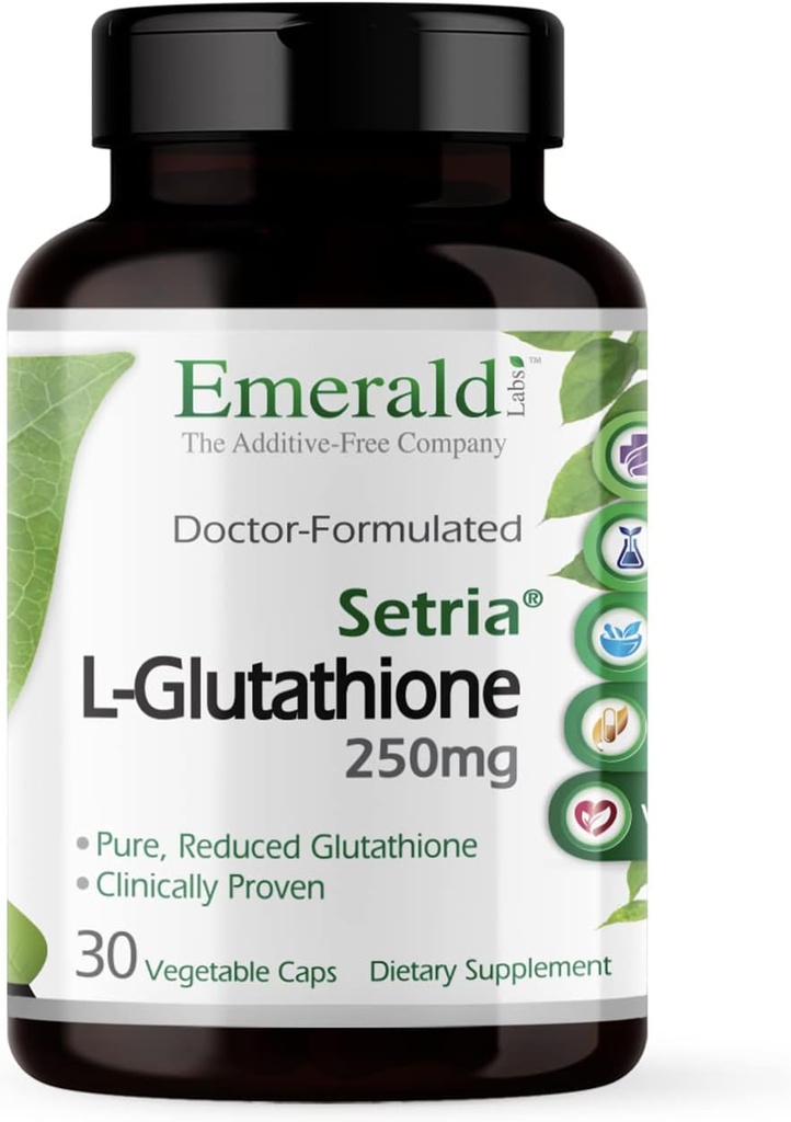 EMERALD LABS Setria L-Glutathione - 強力なグルタチオンサプリメント - 肝臓と免疫サポートを提供します* - グルテンフリー - 30野菜カプセル