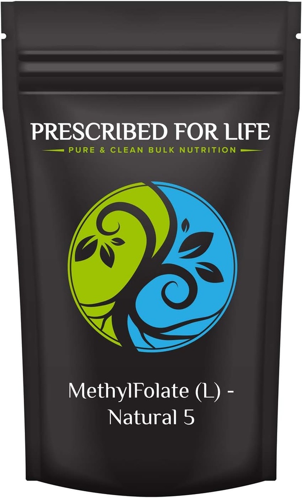 Prescribed For Life Methyl Folate Powder | Bioavailable Folic Acid to Support Brain Health | Pure Powdered Vitamin B9 Folate Supplement for Women & Men (2 oz / 28 g)