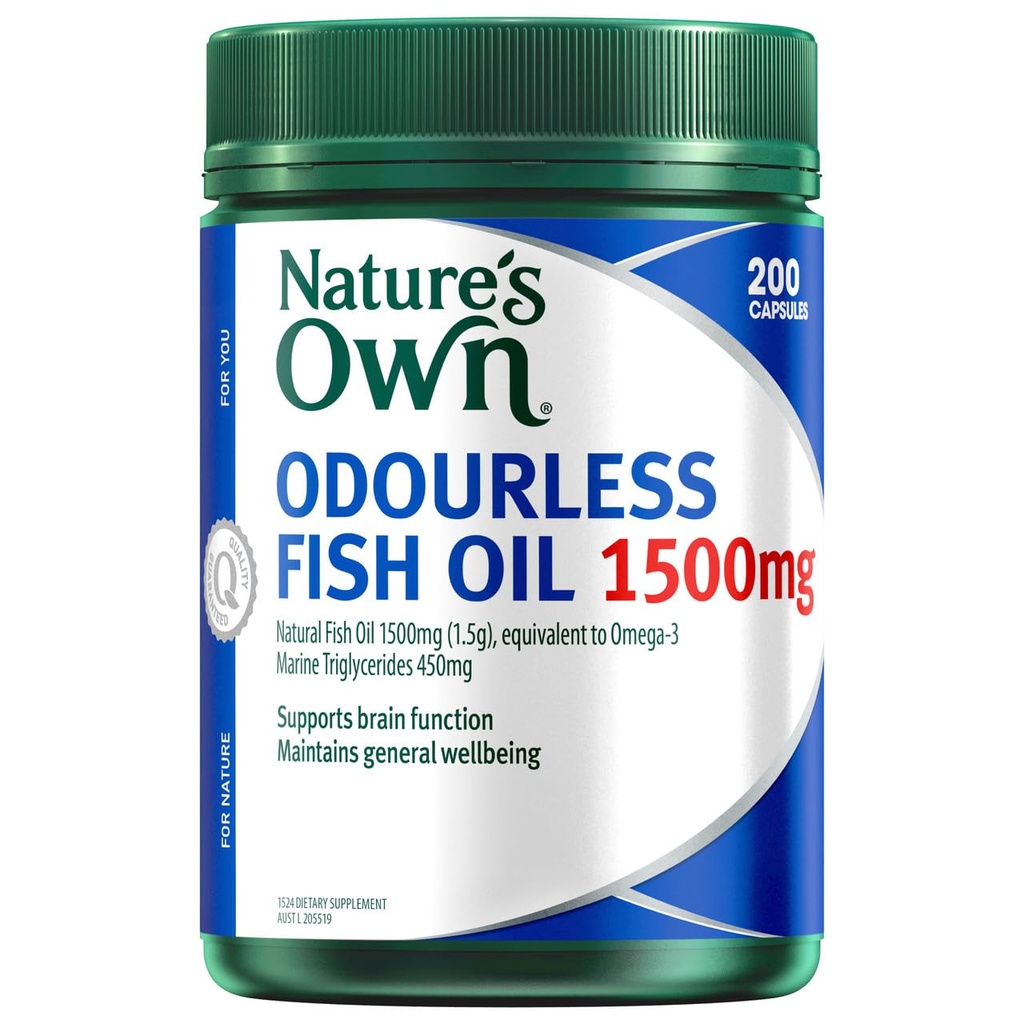 性質の自身のオメガ3の高力無臭の魚油1500 MG X 200の帽子