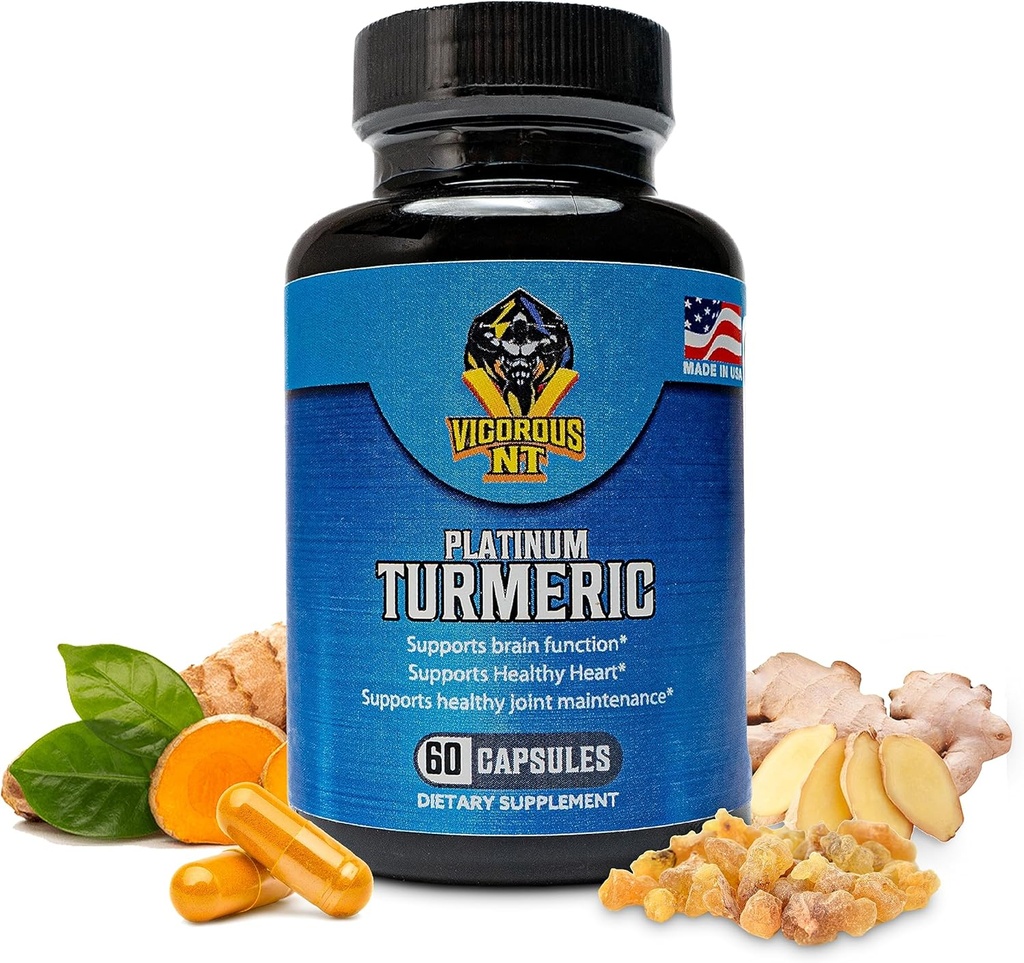 Vigorous NT Platinum Turmeric Supplement - 95% Curcuminoids - 60 Capsules
