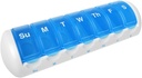 Ezy Dose Travel (7-Day) Pill, Medicine, Vitamin Organizer Box | Weekly, Daily Planner | Large Removable Compartments | Transparent Lids | Pack of 6