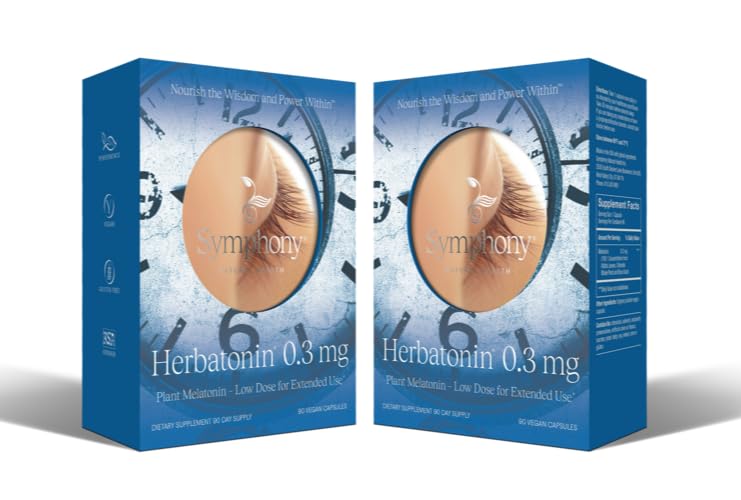 Herbatonin® 0.3 mg - 最初の植物ベースの天然メラトニンサプリメント(Phyto-Melatonin) - 低用量睡眠補助金、Circadian Rhythm&Cellular Healthをサポート - 180カプセル(180日の供給)